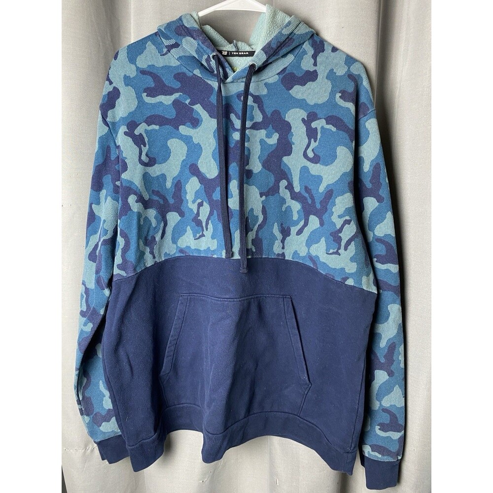 Tek Gear Ultra Soft Fleece Mens Sz XXL Blue W/Camo  Hoodie